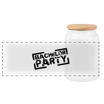 Bachelor Party équipe Stempel Design - Boîte à biscuits avec couvercle en bois - blanc - Devant