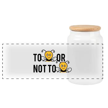 To Be Or Not To Be Bees - Panorama Keksdose mit Holzdeckel - Weiß - Vorne