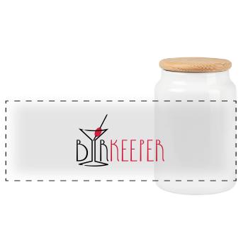 barkeeper (cocktail glass, 2c) - Panorama Keksdose mit Holzdeckel - Weiß - Vorne