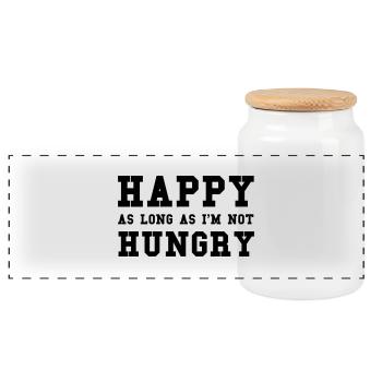 Hungry - Panorama Keksdose mit Holzdeckel - Weiß - Vorne