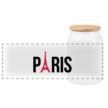 I love Paris, Paris mit Eifelturm - Boîte à biscuits avec couvercle en bois - blanc - Devant
