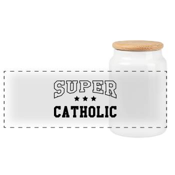 chrétien / chrétienne / catholique / religion - Boîte à biscuits avec couvercle en bois - blanc - Devant