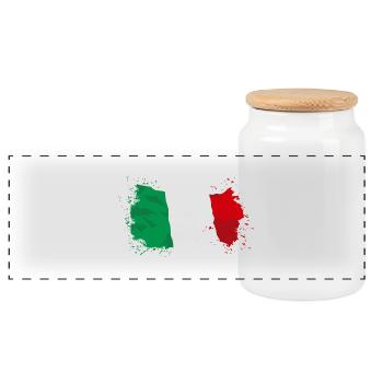 Italy Flag - Panorama Keksdose mit Holzdeckel - Weiß - Vorne