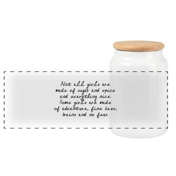Not all Girls are made of sugar ... - Panoramic Cookie Jar with Wooden Lid - white - Front