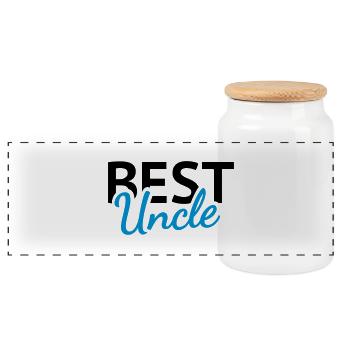 Best Uncle - Panorama Keksdose mit Holzdeckel - Weiß - Vorne