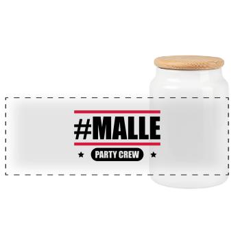 malle party crew motiv - Panorama Keksdose mit Holzdeckel - Weiß - Vorne