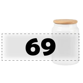 69 - Panoramic Cookie Jar with Wooden Lid - white - Front