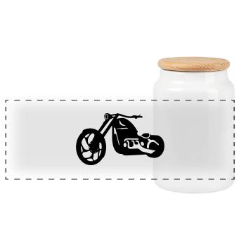 chopper - Panoramic Cookie Jar with Wooden Lid - white - Front