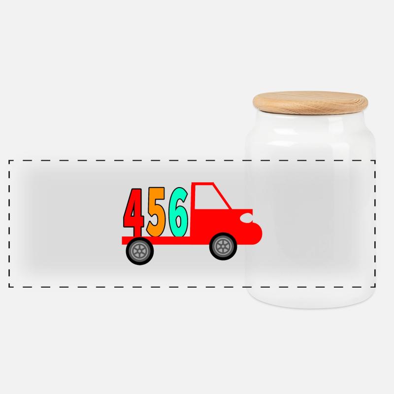 Truck - Panorama Keksdose mit Holzdeckel - Weiß