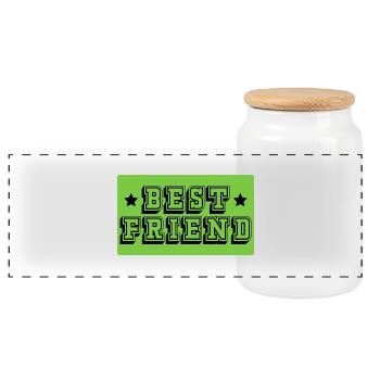 Meilleur ami gruen tshirt - Boîte à biscuits avec couvercle en bois - blanc - Devant