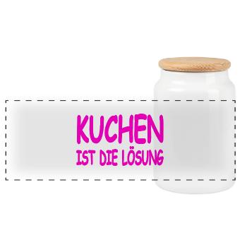 Kuchen - Panorama Keksdose mit Holzdeckel - Weiß - Vorne