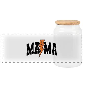 Basketball Mama Blitz Design - Panorama Keksdose mit Holzdeckel - Weiß - Vorne