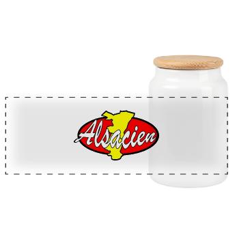 Alsacien Héros - Boîte à biscuits avec couvercle en bois - blanc - Devant
