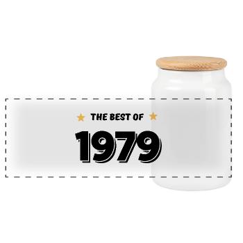 Best of 1979 - Panoramic Cookie Jar with Wooden Lid - white - Front