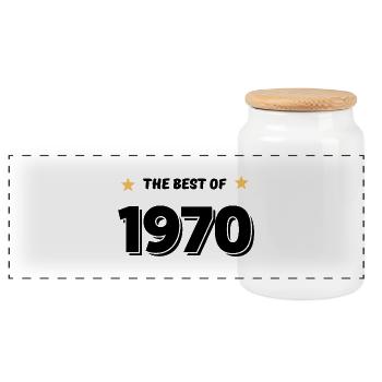 Best of 1970 - Boîte à biscuits avec couvercle en bois - blanc - Devant