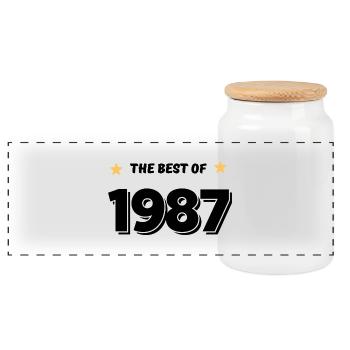 Best of 1987 - Boîte à biscuits avec couvercle en bois - blanc - Devant