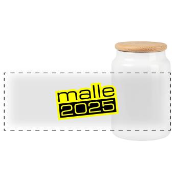 Malle 2025 - Panorama Keksdose mit Holzdeckel - Weiß - Vorne