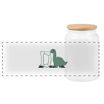 Letter D - Panoramic Cookie Jar with Wooden Lid - white - Front