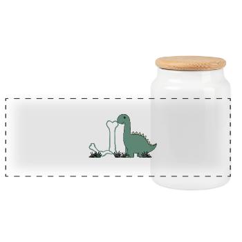 Letter J - Panoramic Cookie Jar with Wooden Lid - white - Front