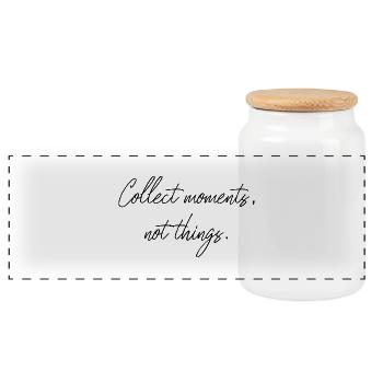 Collect moments not things: Perfect gift - Panoramic Cookie Jar with Wooden Lid - white - Front