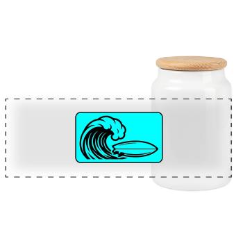 Planche de surf Wave - Boîte à biscuits avec couvercle en bois - blanc - Devant