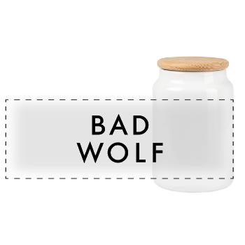 Bad Wolf - Panorama Keksdose mit Holzdeckel - Weiß - Vorne