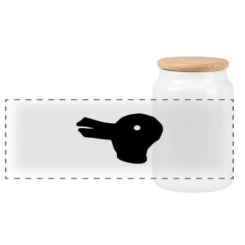 Duck-Rabbit - Boîte à biscuits avec couvercle en bois - blanc - Devant