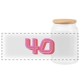 40. 40 ANS. 40e ANNIVERSAIRE. ANNIVERSAIRE 40 ANS. - Boîte à biscuits avec couvercle en bois - blanc - Devant
