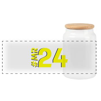 MR24 - Panoramic Cookie Jar with Wooden Lid - white - Front
