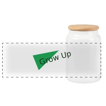 Motif du triangle vert grandissant - Boîte à biscuits avec couvercle en bois - blanc - Devant