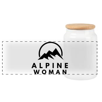 ALPINE WOMAN - Panorama Keksdose mit Holzdeckel - Weiß - Vorne