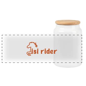 2541614 14950220 isi rider - Panoramic Cookie Jar with Wooden Lid - white - Front
