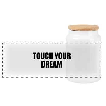 touch your dream - Panorama Keksdose mit Holzdeckel - Weiß - Vorne