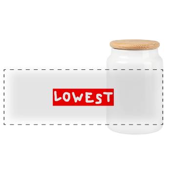 Lowest anti fashion - Panoramic Cookie Jar with Wooden Lid - white - Front