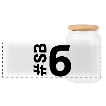 SB6 - Boîte à biscuits avec couvercle en bois - blanc - Devant