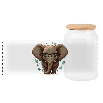 ELEPHANT TOON - Boîte à biscuits avec couvercle en bois - blanc - Devant