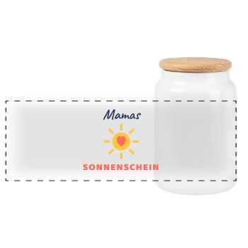 Mamas Sonnenschein - Panorama Keksdose mit Holzdeckel - Weiß - Vorne