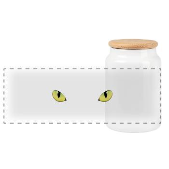 Panther inside - Panoramic Cookie Jar with Wooden Lid - white - Front