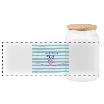 J’ai besoin de vitamine mer - Boîte à biscuits avec couvercle en bois - blanc - Devant