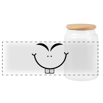Funny Chinese 001 AllroundDesigns - Panoramic Cookie Jar with Wooden Lid - white - Front