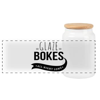 Bokes Glaze, toute la nuit - Boîte à biscuits avec couvercle en bois - blanc - Devant