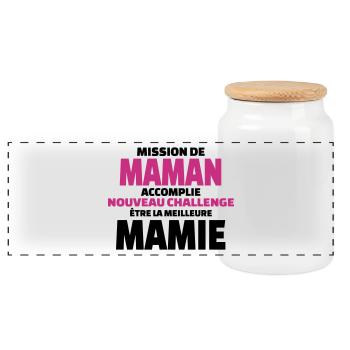 nouveau challenge être la meilleure mamie - Boîte à biscuits avec couvercle en bois - blanc - Devant