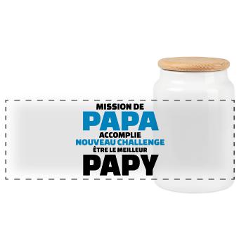 nouveau challenge être le meilleur papy - Boîte à biscuits avec couvercle en bois - blanc - Devant