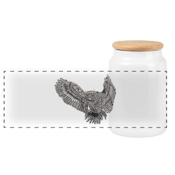 flyingowl - Boîte à biscuits avec couvercle en bois - blanc - Devant