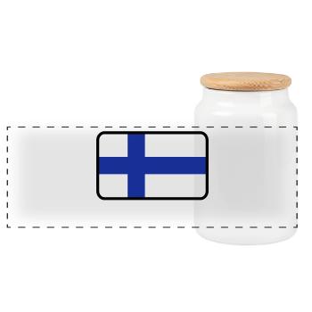 Drapeau national de la Finlande - Boîte à biscuits avec couvercle en bois - blanc - Devant