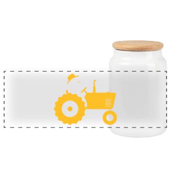 Agriculteur sur tracteur - Boîte à biscuits avec couvercle en bois - blanc - Devant