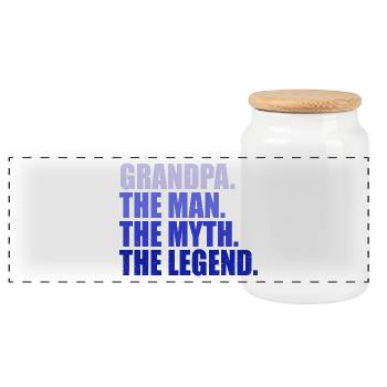 Grand-père homme Mythe Légende chemise grand-papa cadeau - Boîte à biscuits avec couvercle en bois - blanc - Devant