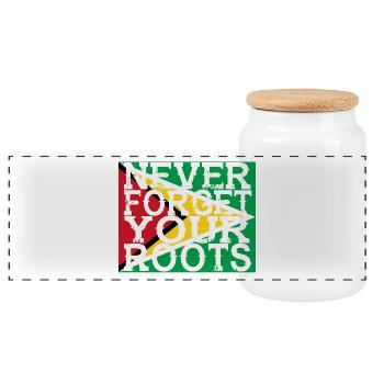 ne jamais oublier la maison racines Guyane - Boîte à biscuits avec couvercle en bois - blanc - Devant