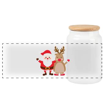 rudolph santa - Panorama Keksdose mit Holzdeckel - Weiß - Vorne