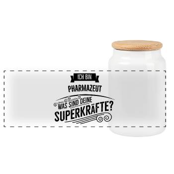 Pharmazeut - Panorama Keksdose mit Holzdeckel - Weiß - Vorne